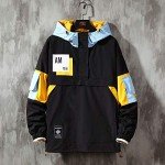 GURUNVANI Color Block Hoodie Pullover, XXX-Large