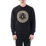 Versace Jeans Couture Black Gold Logo Sweater - X-Small
