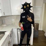Black Rhinestone Full Zip Up Oversized Hoodie