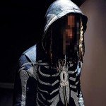 Y2K Men’s Zip-Up Hoodie with Crystal Skull