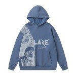 Y2K Skull Print Denim Oversized Hoodie