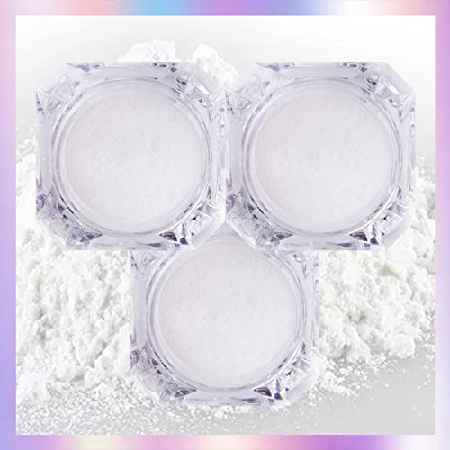 White Pearl Chrome Nail Powder - Glittery & Long-lasting