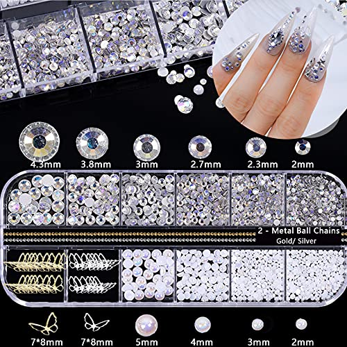 Butterfly Floral Nail Art Pendant with Rhinestones