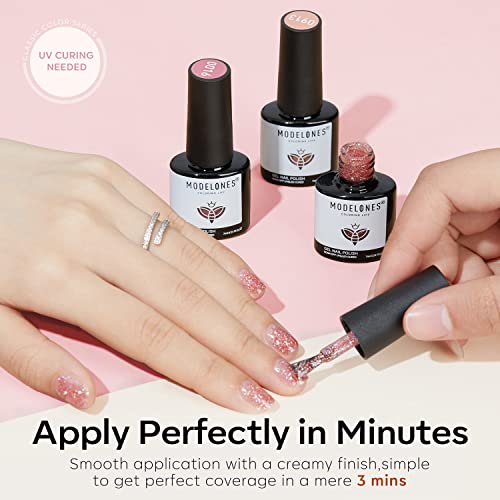 Gel Nail Polish Set: 6 Colors, Nude Pink