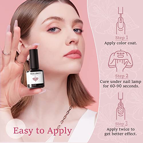 Gel Nail Polish Set: 6 Colors, Nude Pink