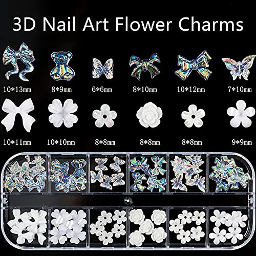 Butterfly Floral Nail Art Pendant with Rhinestones