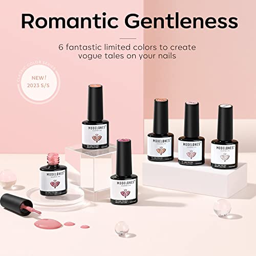 Gel Nail Polish Set: 6 Colors, Nude Pink