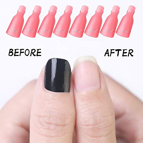 10PC Pink Plastic Nail Art Soak Off Clip