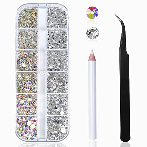 2400pcs Nail Art Rhinestones + Organizer + Tools