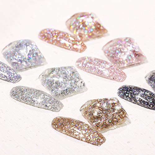 6 Colors of GAOY Chrome Platinum Glitter Nail Polish