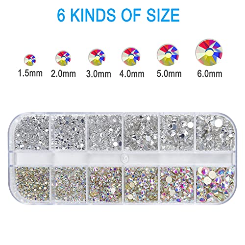 2400pcs Nail Art Rhinestones + Organizer + Tools
