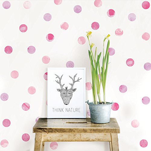 Watercolor Dots Wall Art Kit - Pink
