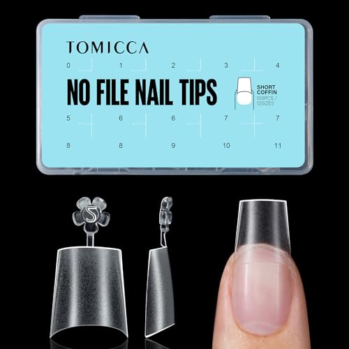 Soft Gel Nail Tips: TOMICCA Short Coffin (8 sizes)