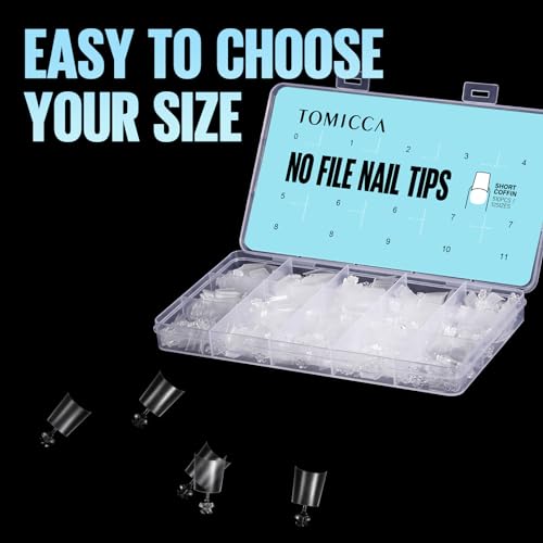 Soft Gel Nail Tips: TOMICCA Short Coffin (8 sizes)