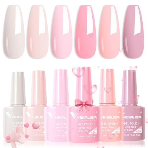 VENALISA Pink Gel Polish Set - 6 Colors