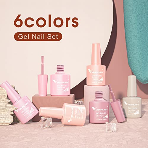 VENALISA Pink Gel Polish Set - 6 Colors