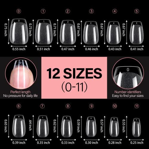 Matte Pre-filed Soft Gel Coffin Nail Tips - Clear Gelly Tips (8 words)