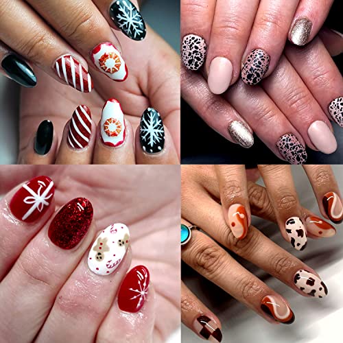 UNA GELLA Short Almond Round Fake Nails Set