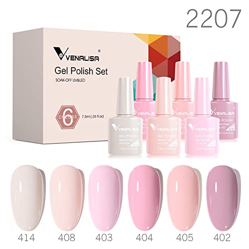 VENALISA Pink Gel Polish Set - 6 Colors