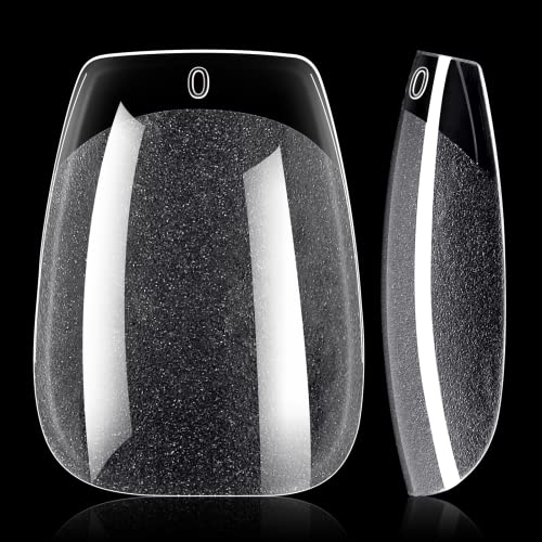 Matte Pre-filed Soft Gel Coffin Nail Tips - Clear Gelly Tips (8 words)