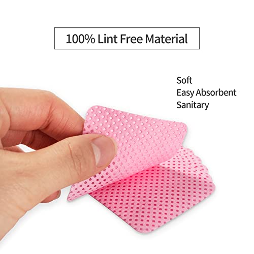 BLUERISE Pink Nail Wipes - 1000pcs Gel Remover Pads