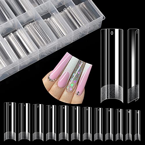 XL Clear Square Nail Tips for Acrylic Nails