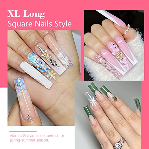 XL Clear Square Nail Tips for Acrylic Nails