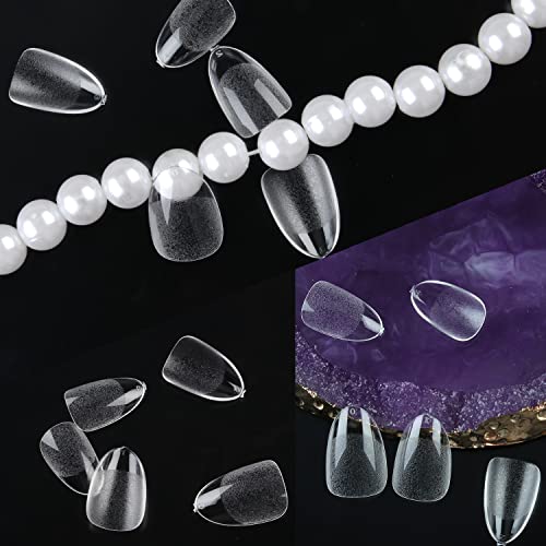 UNA GELLA Short Almond Round Fake Nails Set