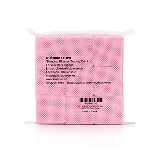 BLUERISE Pink Nail Wipes - 1000pcs Gel Remover Pads