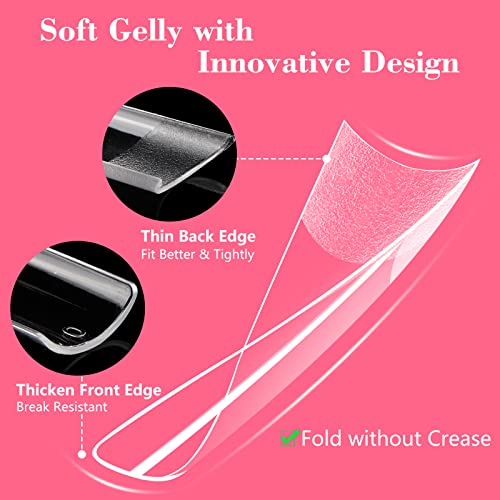 XL Clear Square Nail Tips for Acrylic Nails