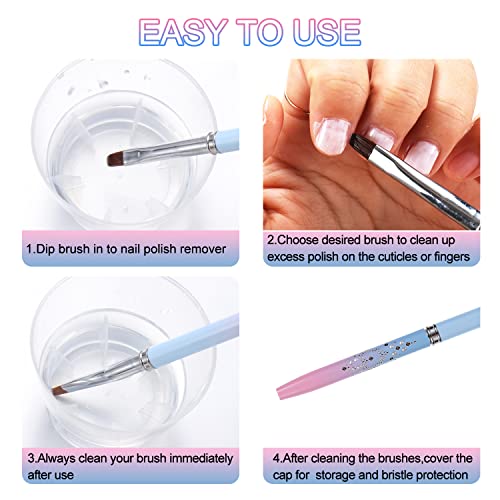 INENK Acetone Resistant Nail Cleaning Brushes (2 Pcs)