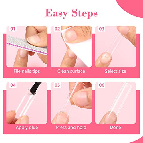 XL Clear Square Nail Tips for Acrylic Nails