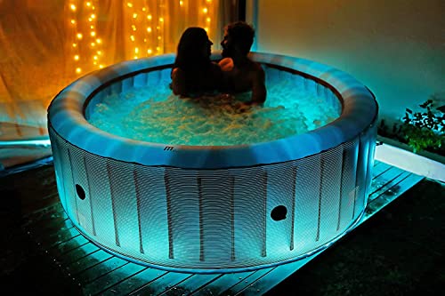 6-Person Outdoor Bubble Spa with UVC Sanitization, Quick Heating