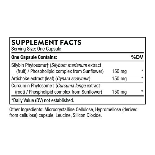 Liver Support - Silymarin, Artichoke, Turmeric Extracts - 60 Capsules