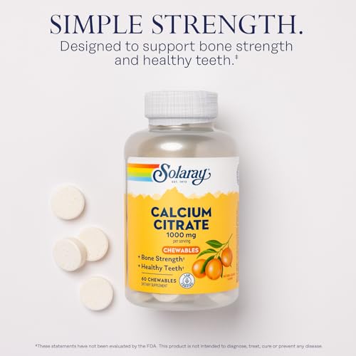 Solaray Calcium Citrate 1000 mg Chewables for Bone Support