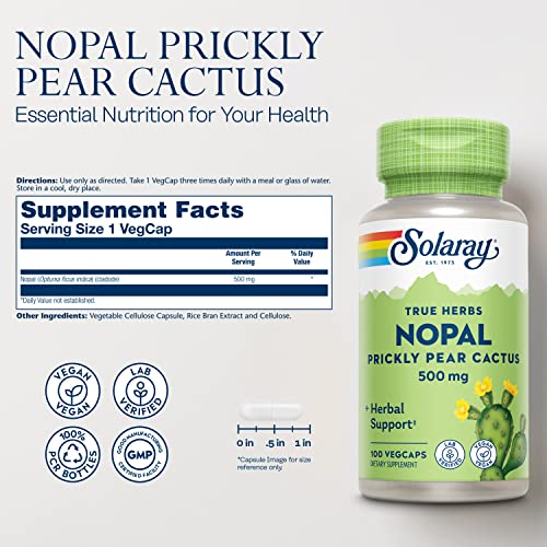 Solaray Nopal Prickly Pear Cactus 500 mg VegCaps