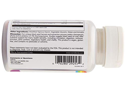Solaray Black Seed Vital Extracts, 60 Vegan Softgels