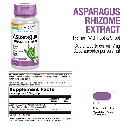 SOLARAY Asparagus Rhizome Extract 175mg | Urinary & Digestive Support
