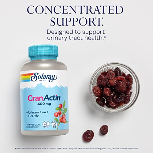 Solaray Cranactin Cranberry Extract Capsules, 400mg, 180ct