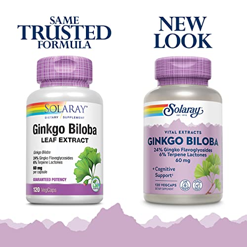 SOLARAY Ginkgo Biloba Leaf Extract Capsules | 120 Count