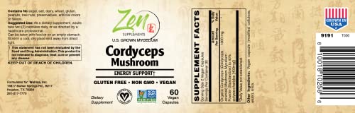 Cordyceps Mushroom Supplement - 60 Capsules