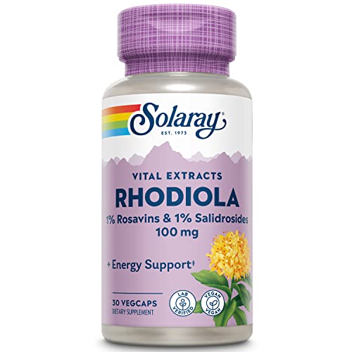 SOLARAY Rhodiola Root Extract 100 mg | Stress & Mood Support | 30ct