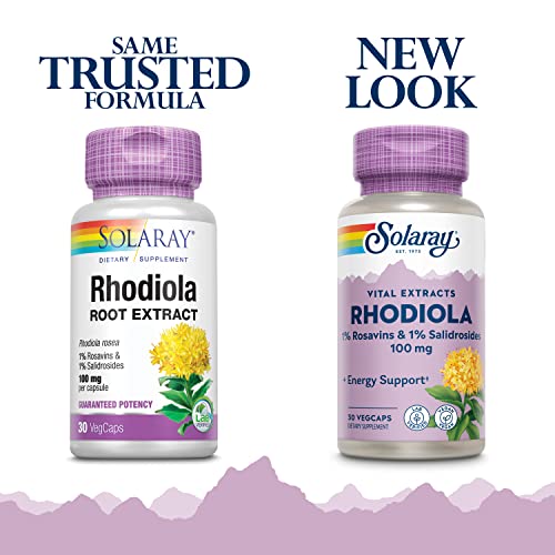 SOLARAY Rhodiola Root Extract 100 mg | Stress & Mood Support | 30ct