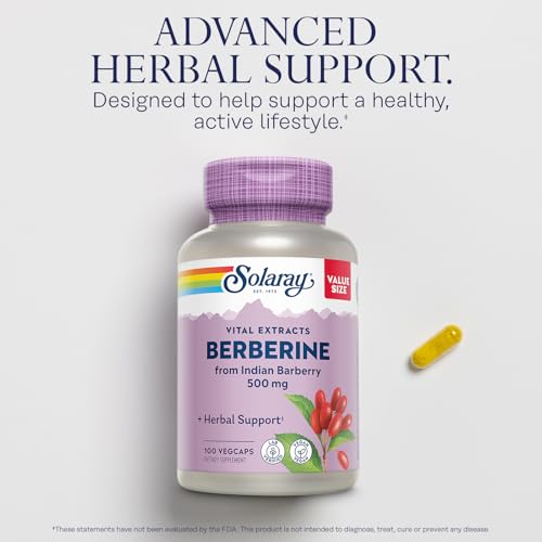 SOLARAY Berberine 500 mg Indian Barberry Root Extract