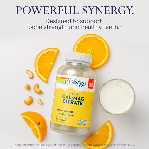 Solaray Calcium Magnesium Citrate 1000mg for Bone Health