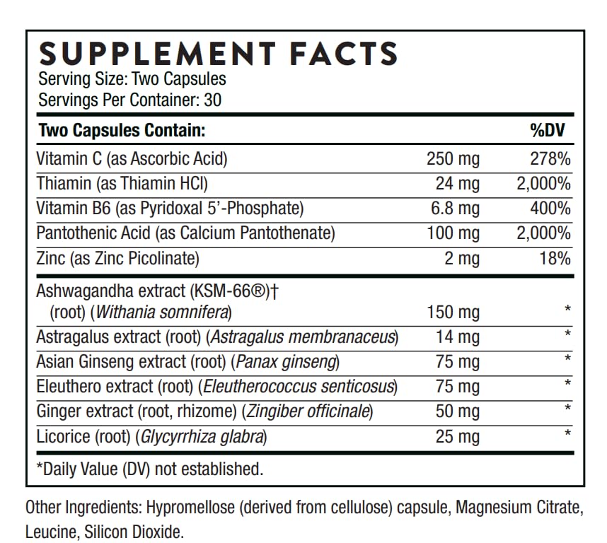 Thorne Stress Balance - Adrenal Support with Vitamin C & Ashwagandha