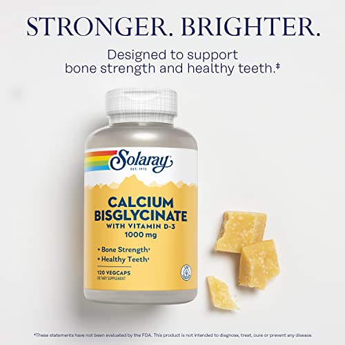 Solaray Calcium Bisglycinate 1000mg with Vitamin D-3 Vegan