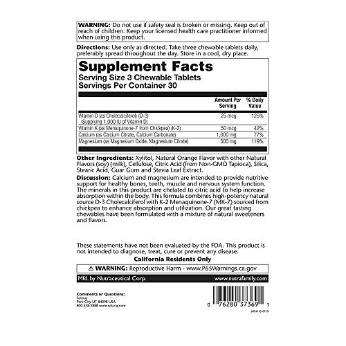 Solaray Cal-Mag Citrate Chewables with D-3 & K-2