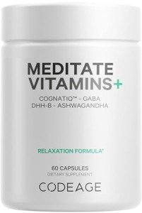 Meditate Vitamins + Brain Support Supplement – 60 Capsules