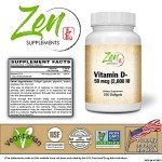 Zen Supplements Vitamin D-3 2000 IU - 250 Softgels